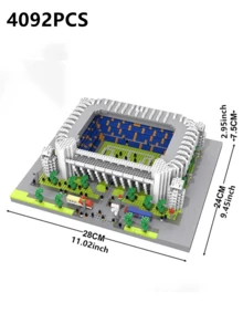 4092pcs Famous World Sports Stadium Building Blocks Set - Football Stadium/Paris Saint-Germain Football Stadium/Camp Nou Football Stadium 3D Assembly Model, C Rone Football Stadium Model Art Decor, Football Fan Gift - Multicolor - View 16