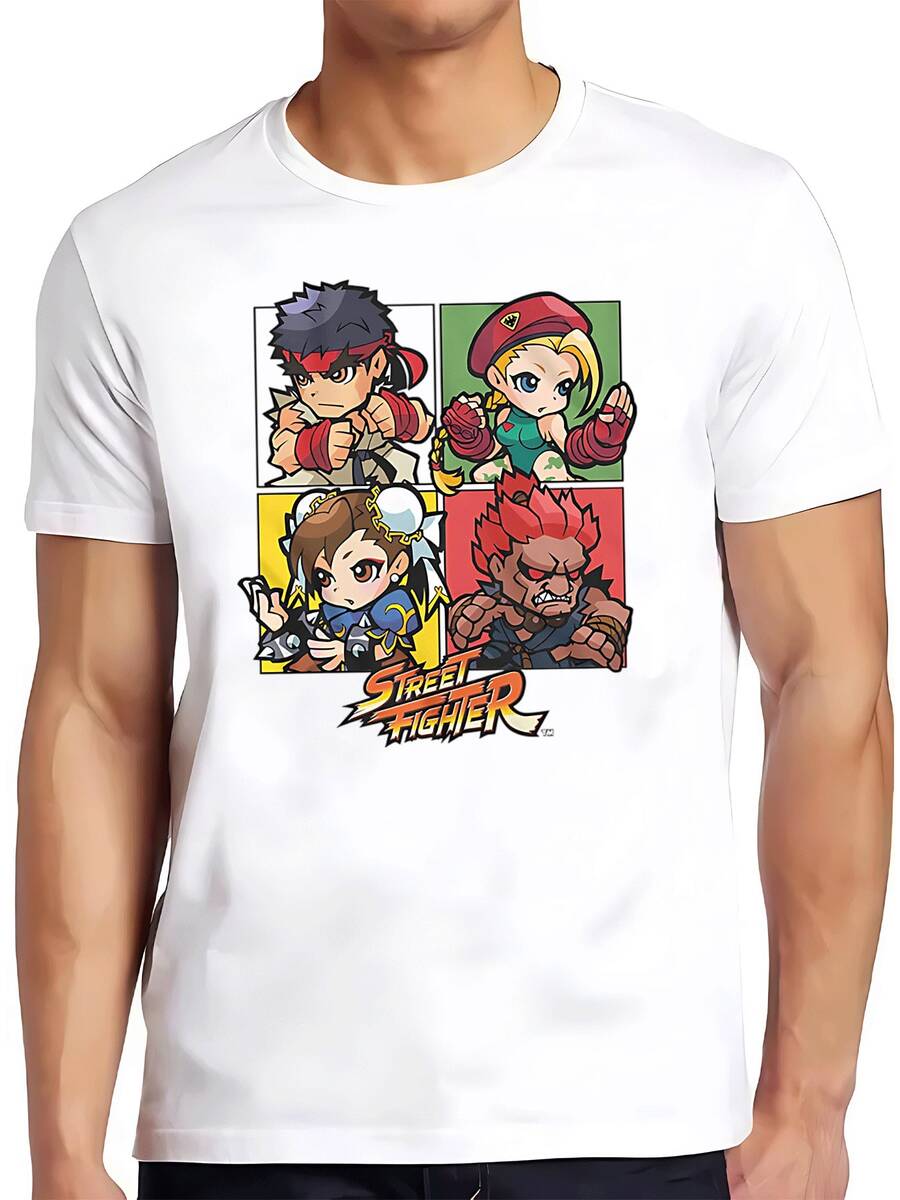 Camiseta hombre algodón suave con estampado gráfico colorido estilo casual manga corta ideal para verano y uso diario cómoda transpirable fácil de combinar con pantalones - Blanco - Ver 1
