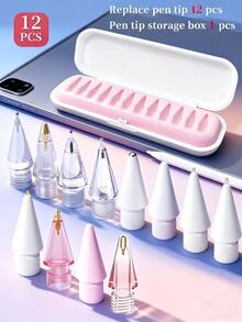 2026新款升级版替换笔尖,带收纳盒,兼容Apple Pencil Pro,升级版笔尖兼容Apple第二代第一代USB-C接口,以及蜡笔式数位笔,针状笔尖带笔套,iPad Pro笔套装,送给母亲、家人、朋友的生日、节日礼物,笔配件,送给母亲、家人、朋友、孩子、生日、节日礼物 - 彩色 - 查看 18