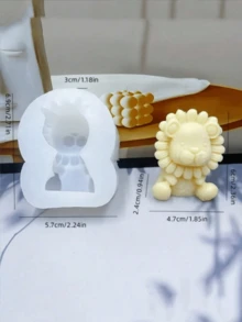 1pc Lion Shaped Silicone Mold, Candle Mold, Plaster Mold, Home Decor DIY Resin Mold