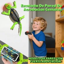 Camaleón a Control Remoto que Trepa Paredes para Niños, Juguete de Lagartija Recargable con Ojos LED, Dual Modo Suelo y Pared, Regalo de Halloween Navidad Cumpleaños para Niños y Niñas 3+ Años - Verde militar - Ver 2