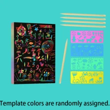 10/20/50pcs Rainbow Scratch Art Paper (Includes Bamboo Scratch Tool + 4 Templates) - Magical Scratch Art Paper, Perfect For Holiday Parties, No Ink Needed, Easy To Use, Clean And Tidy. This DIY Paper Craft Set Is An Ideal Gift For Parties, Boys, Girls, Birthdays, New Year, Holiday Decor, And Back To School Favors. - Multicolor - View 4