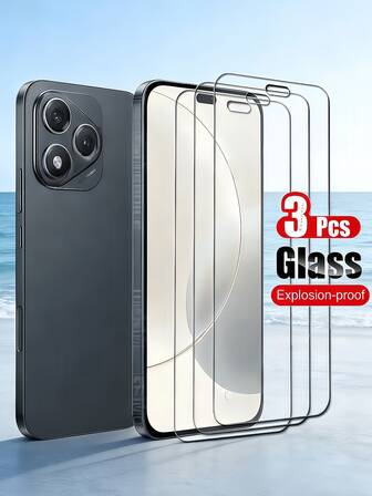 3 piezas de protección de pantalla de cristal templado transparente compatible con Huawei Mate 80pro/Honor 500 400 300, dureza 9H, diseño delgado, tacto sensible, a prueba de polvo, alta definición, sin interferencia de señal