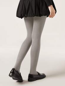 1件装女士保暖过膝袜，灰色紧身打底裤，保暖裤袜，适合商务和工作场合，加厚保暖内衬