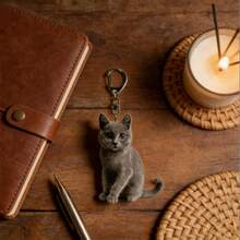 1pc Acrylic Cute Cat Keychain – Funny Blue Cat & Cow Cat Cartoon Charm, Adorable Animal-Themed Bag Accessory For Backpacks, Phone Straps, Jewelry Lovers, Boyfriend/Girlfriend Gifts, Party Favors, Car Accessories, Y2K Cute Goth Style - 多色-1 - 查看 14