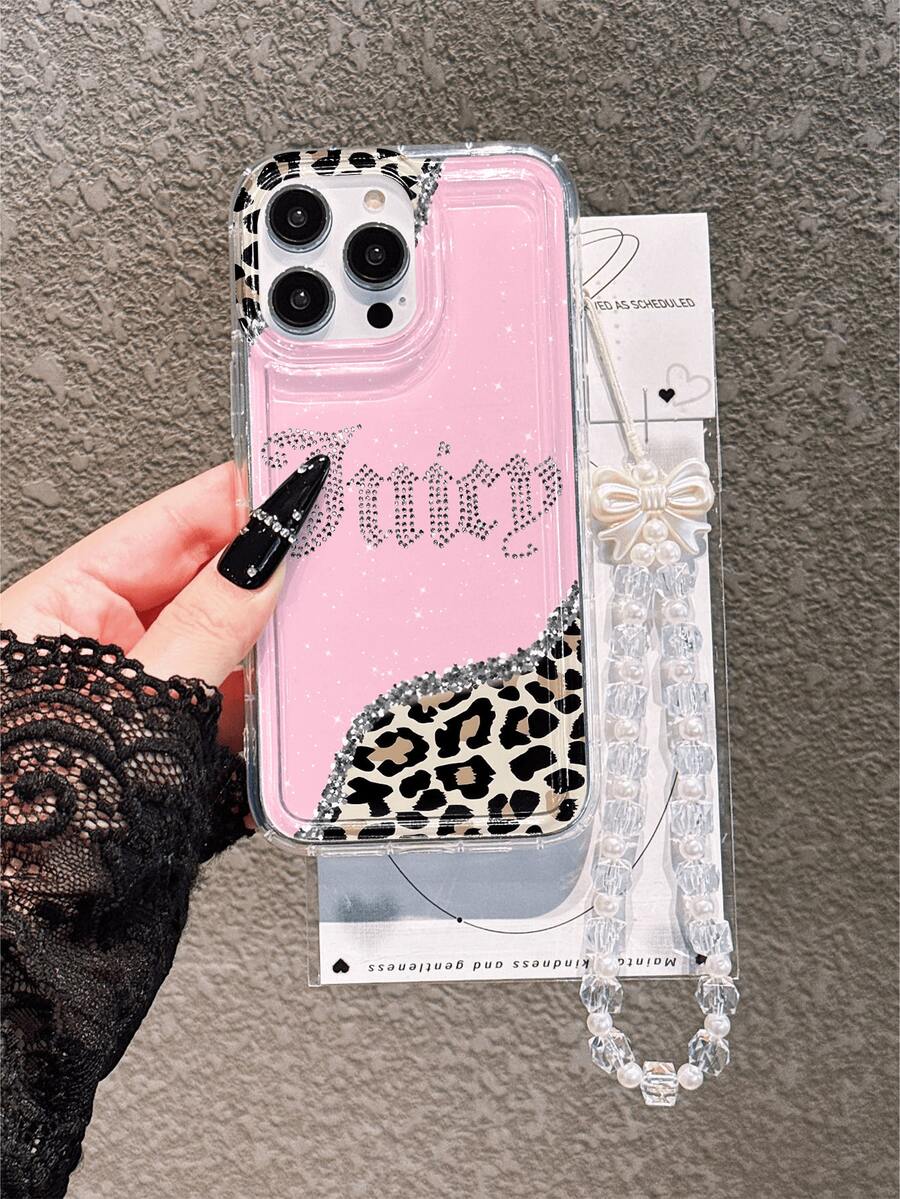 1个透明气垫豹纹字母图案手机壳，带挂绳，兼容 17 Pro Max/17 Pro/17/17 Pro Max/16/16 Pro/16 Plus/15 Pro Max/15 Pro/15 Plus/15/14 Pro Max/14 Pro/14/13 Pro/13/12 Pro/12/11/XS/XS Max/8 Plus/7，Galaxy S25/A14/A23 5G/A15/A32/A33/A24/A51/A53/S20 FE/S21/S22/S23/S24/S25/S24 Ultra/A71/A55/A36/S21 Ultra/S23 Ultra，柔软材质，适合送给朋友、家人、情侣或自己。 - 彩色 - 查看 1