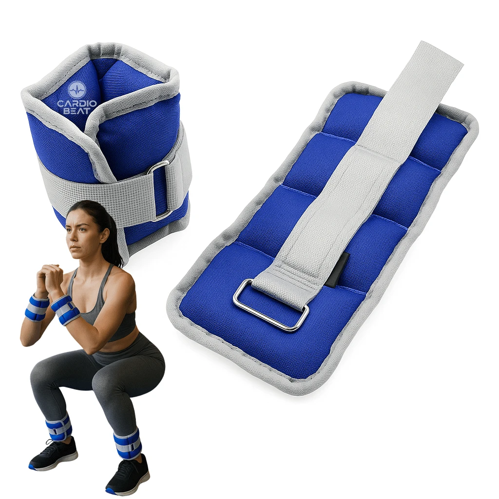 CARDIO BEAT Par de Polainas de 0.5kg para Piernas y Brazos | Pesas Ligeras para Yoga, Rehabilitación y Ejercicio Diario - Azul - Ver 1