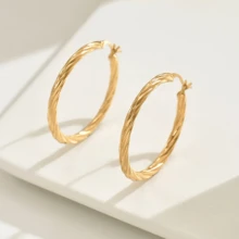 Stainless Steel Hypoallergenic Gold Hoop Earrings, Women's Earrings, Circular Hoop Earrings, Suitable For Daily Wear Or Parties, A Delicate Gift For Women, Stainless Steel Hoops, Small Piercing Earrings - Ring - View 4