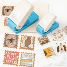 Dụng cụ dập tem hình vuông, kiểu cần gạt, có 2 kích cỡ để lựa chọn, với các hình quạt và hình chữ nhật, thích hợp cho nghệ thuật giấy, làm sổ lưu niệm, làm thiệp DIY và các sản phẩm thủ công mỹ nghệ khác. - quảng trường - Xem 3