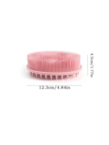 1 Stück Silikon Körperbürste und Kopfhautmassagegerät - Doppelseitige Peeling-Bürste, weiche Borsten, rosa und schwarz, ergonomischer Griff, für die Dusche, unisex, geeignet für alle Hauttypen, kann als Kopfhautmassagebürste verwendet werden, unverzichtbar für das Baden, strukturierte Oberfläche, hygienisches Material, Pflegeessenzial - Verschiedenfarbig - Übersicht 8