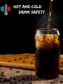 1pc High Borosilicate Glass Water Cup With Lid & Straw, Cola Cup, Mason Jar With Lid - Multicolor - View 8