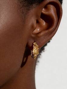 1 Par de Brincos de Dobradiça com Design Vintage de Dragão Chinês, Unissex, Estampa Retrô de Escamas de Dragão, Adequados para Esportes, Uso Diário, Férias, Casamentos, Brincos Elegantes em Formato de Gota, Ótimo Presente para o Ramadã, Aniversário, Dia das Mães, Dia dos Namorados e Natal - brincos de cabeça de dragão - Ver 2