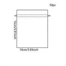 50pcs Black/White Organza Drawstring Bags, Gift Packaging Bags, Jewelry Storage Pouches - Black - View 2