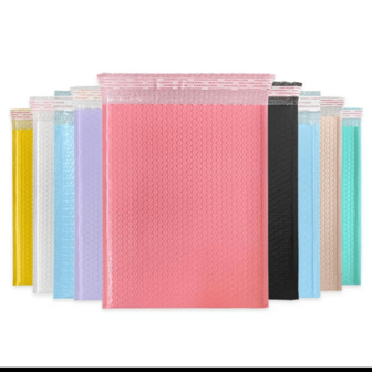 Thick Padded Pink Bubble Mailers, Self-Adhesive Cushioned Waterproof Bubble Envelopes For Shipping And Packaging