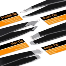 7pcs Women's Facial Hair Tweezers Set, Includes Eyebrow Tweezers, Ingrown Hair Tweezers, Eyebrow Brush, Eyebrow Razor, Eyelash Scissors, Daily Beauty Removal Tools, With Leather Travel Case, Great Gift,Giveaways,Travel,Cheap Stuff,Travel Essential - Black - View 2