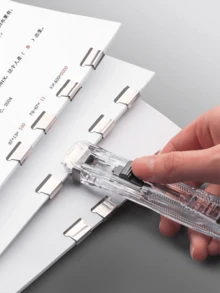1 Color Clip Reader Convenient And Fast Needleless Stapler Binding Tool For Schools And Offices Reusable Easy To Organize Various Documents