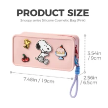 Miniso Túi đựng mỹ phẩm bằng silicon hình Stitch của Disney, thiết kế dung tích lớn, sử dụng tại nhà/ngoài trời, món quà sinh nhật hoàn hảo, chất liệu silicon (1 chiếc) - Hồng - Xem 11