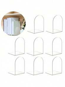 Adjustable Acrylic Bookshelf, Transparent Bookshelf, Art Display Rack, Desktop Acrylic Bookshelf, Suitable For Office, Home, Retail Store, Bedroom, Back To School, Comics, CDs, Magazines, Postcards, Artworks, Valentine's Day, Christmas, Halloween Gifts, Transparent Decor - Clear - View 1