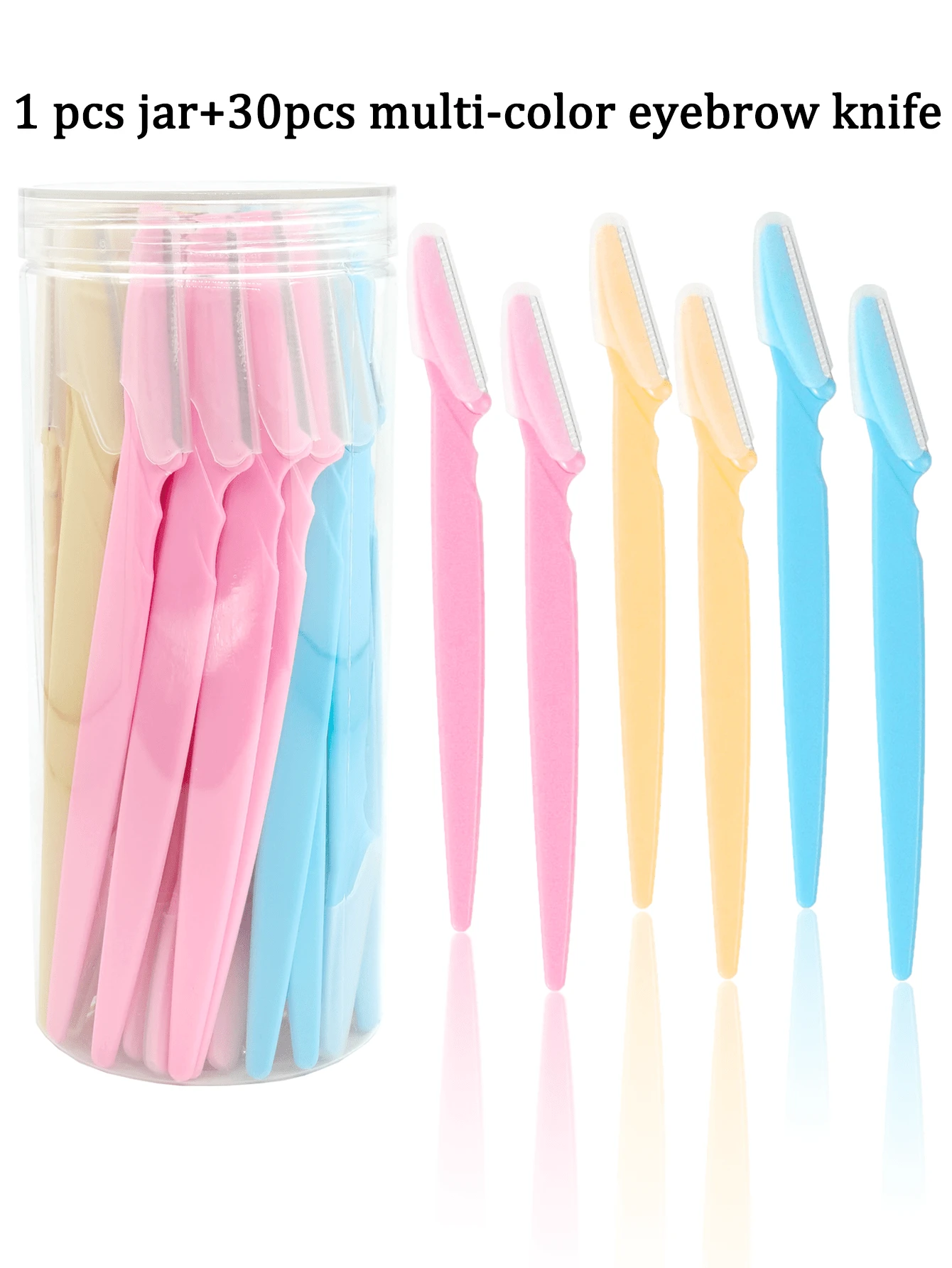 Bộ dụng cụ cạo lông mày đa màu sắc 60/30/12/6/3/1, bao gồm máy tỉa lông mày, dụng cụ loại bỏ chai sần, máy tỉa lông cơ thể và dao cạo mặt & lông mày với lưỡi dao cán dài và nắp bảo vệ lưỡi dao chính xác, dụng cụ làm đẹp dành cho phụ nữ, thích hợp sử dụng hàng ngày hoặc khi đi du lịch.