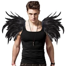 2pcs Gothic Style Natural Feather Epaulette Shawl, Suitable For Costume Party, Carnival, Halloween, Ball Party - Multicolor - View 9