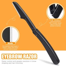 7pcs Women's Facial Hair Tweezers Set, Includes Eyebrow Tweezers, Ingrown Hair Tweezers, Eyebrow Brush, Eyebrow Razor, Eyelash Scissors, Daily Beauty Removal Tools, With Leather Travel Case, Great Gift,Giveaways,Travel,Cheap Stuff,Travel Essential - Black - View 3