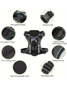 1Pc Carrier Set Reflective Dog Carrier With 5 Badges Adjustable Soft Oxford Cloth Pet Carrier Inner Mesh Besign For Easy Control Of Your Dog A Beautiful Gift For Your Beloved Pet. - Hồng - Xem 6