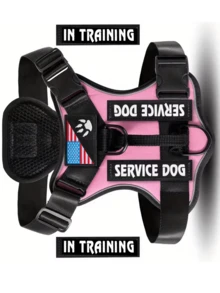 1Pc Carrier Set Reflective Dog Carrier With 5 Badges Adjustable Soft Oxford Cloth Pet Carrier Inner Mesh Besign For Easy Control Of Your Dog A Beautiful Gift For Your Beloved Pet. - Hồng - Xem 10