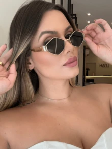 1副/4副套装 金属框时尚眼镜，适合日常佩戴和装饰，四季皆宜