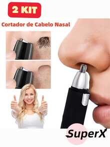 Aparador De Pelos Depilador De Nariz Máquina De Cortar De Tirar Pelos Do Nariz Elétrico Para Homem - Preto - Visão 2