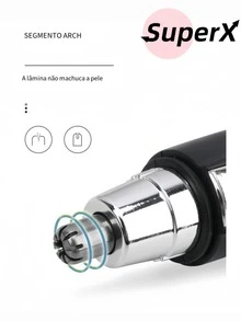 Aparador De Pelos Depilador De Nariz Máquina De Cortar De Tirar Pelos Do Nariz Elétrico Para Homem - Preto - Visão 3