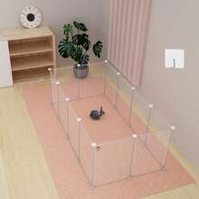 Removable Matte Pet Fence, Pet Dog House Cage Indoor Dog Kennel For Teddy, Corgi, Pomeranian, Isolation Matte Fence To Protect Small Dogs, Set (6/8/10/12 Pcs) Small Animal Playpen, Easy To Assemble, Suitable For Indoor And Outdoor Use, Portable Metal Wire Fence For Small Animals Like Guinea Pigs, Rabbits, Turtles, Hamsters, Puppies, Kittens - White - View 7