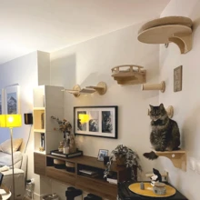 Cat Hammockm, Cat Perch, Cat Wall Lounge Bed, Cat Wall Furniture, Indoor Cat Wall Shelf - Apricot - View 2