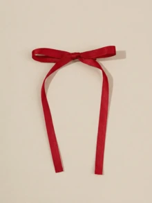 6 Piezas Clips de Lazo de Cinta para Mujeres y Niñas, Lazos de Satén con Cola Larga, Elegantes Pasadores de Lazo de Cinta Delgada, Accesorios para el Cabello con Lazo Blanco, Rojo y Negro para Boda, Fiesta y Uso Diario, Pinzas de Garra, Pasadores de Cabello, Accesorios para la Cabeza - Multicolor - Ver 5