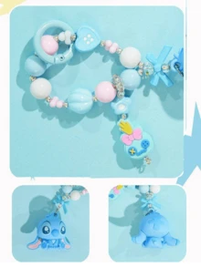 Blue Cute Beaded Monster Hanging Accessory, Adorable Kawaii-Inspired Design With Soft Blue Colorway And Bead Chain Detail, Playful Mini Charm With Sweet Expression, Decorative Bag Charm For Backpack, Handbag Or Keys, Lovely Collectible Accessory For Cute Aesthetic Lovers, Adds A Fresh And Cheerful Touch To Daily Outfits, Perfect Gift For Birthdays, Holidays, Valentine's Day & Sweet Moments - Cute Beaded Stitch - View 6