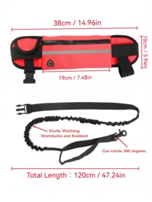 This Single-Pack Pet-Friendly Sports And Running Waist Pack Features A Zipper, High-Elastic Nylon Construction, A Solid Color, And Is Multifunctional. It Includes A Waterproof Pocket For Your Phone, Is Unisex, And Is Suitable For Outdoor Hiking, Outdoor Activities, Jogging, And Training With Your Pet. (Pet Supplies) - Multicolor - View 5