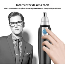 Aparador De Pelos Depilador De Nariz Máquina De Cortar De Tirar Pelos Do Nariz Elétrico Para Homem - Preto - Visão 6