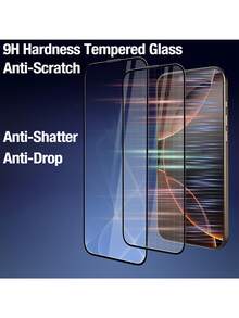 XINHONGYU 2pcs Tempered Glass Screen Protector + 2pcs Camera Lens Protector, Full Coverage High-Definition Transparent Anti-Fingerprint Film, 9H Hardness, Perfectly Fit For IPhone 17 Pro Max/17 Air/16 Pro Max/15 Plus/14 Pro Max/13 Mini/12 Mini/11 Series, Phone Screen Protector