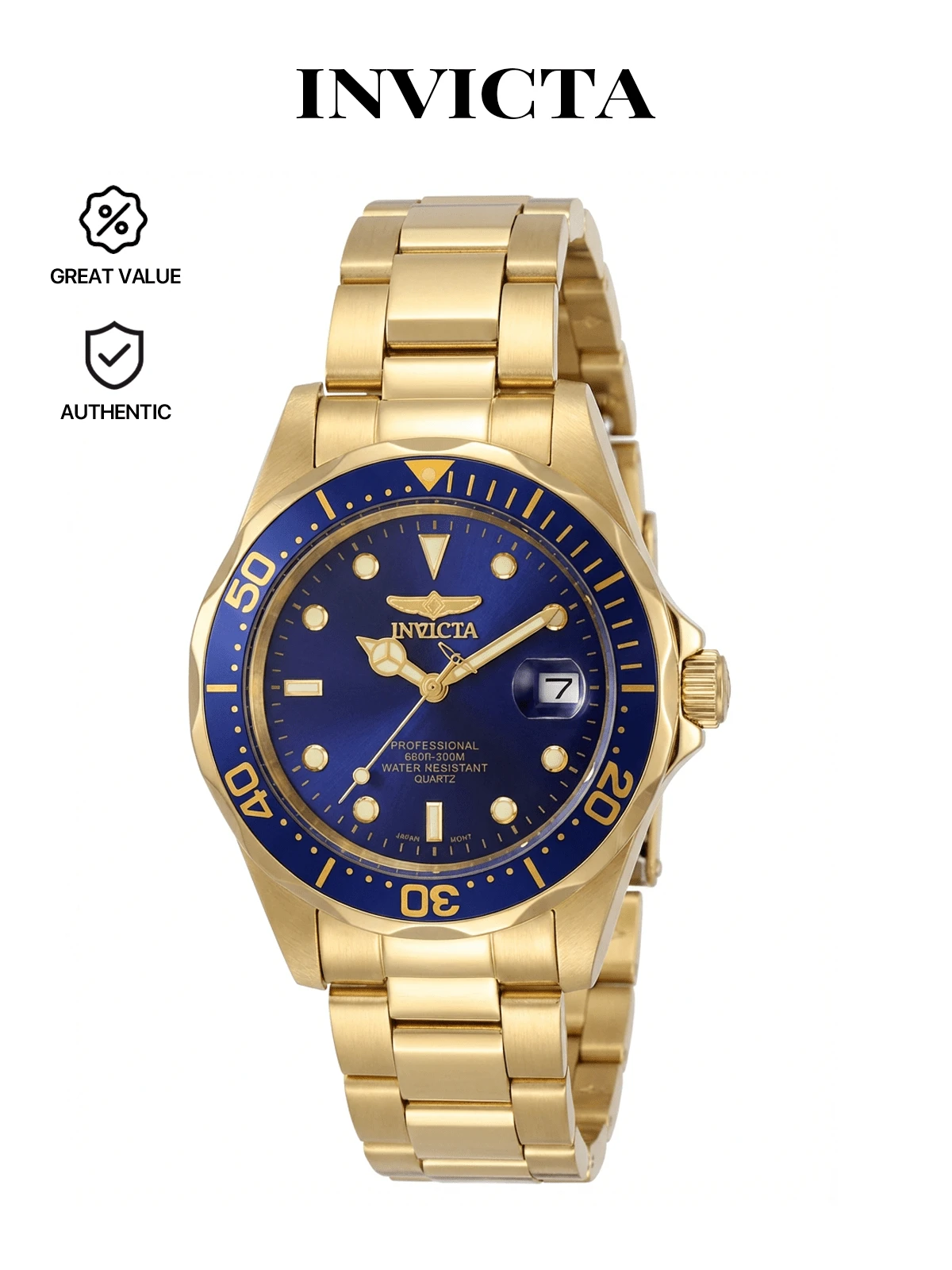 Invicta 男士 8937 Pro Diver 石英三针蓝色表盘腕表 - 藍色 - 查看 1