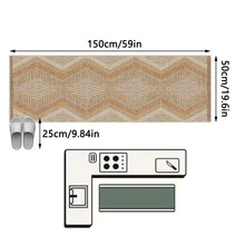 1pc Vintage Geometric Rhombus Retro Pattern Area Rug/Carpet/Bath Mat/Door Mat/Runner, Suitable For Bathroom, Kitchen, Entryway, Hallway, Bedside, Living Room, Bedroom, Machine Washable, Home Decor - Multicolor - View 11