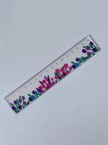 1pc One Piece Set, Plant Transparent Ruler, Flower Ruler, Acrylic Ruler 5.91 Inches With Centimeters, Suitable For Use In Schools And Offices!