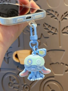 Blue Flocked Door Hook Mini Metal Hanging Accessory, Soft Touch Flocked Texture with Cute Design, Bright Blue Colorway and Chef-Style Detail, Gold-Tone Mini Charm with Door-Clasp Hook, Decorative Hanging Accessory for Bag, Backpack, Keys or Door Handle, Playful toa Access. Styling, Ideal Gift for Birthdays, Holidays, Valentine’s Day & Sweet Moments - 植絨門扣史迪仔小金 - 查看 6