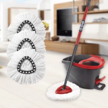 Spin Mop Head For O Cedar Spin Mop , 3 Packs Replacement Spin Mop Refill , Only Fit For Triangle Spin Mop - 白色 - 查看 1