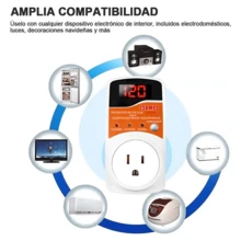CASALIVA Protector De Voltaje para Refrigerador, Regulador De Voltaje, Puede Ser Utilizado En Aires Acondicionados, Refrigeradores, Televisores, Lavadoras, Computadoras, Microondas, Rango de tensión disponible 90-145V - Naranja - Ver 6
