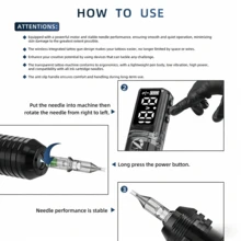 DQFART Wireless Tattoo Gun Kit, Professional Tattoo Machine Set, Equipped With 1600mAh Power, Digital Display, Complete Tattoo Pen Set (Including Tattoo Needles, Tattoo Ink, Tattoo Stencils And Various Tattoo Accessories), Suitable For Beginners And Tattoo Artists - Multicolor - View 3