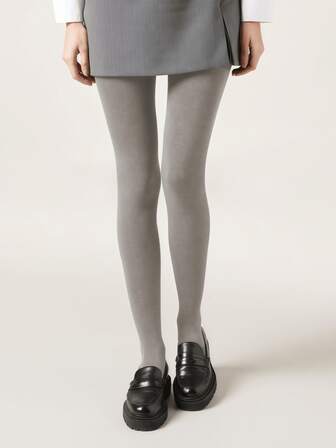 1 st varma lårhöga strumpor för kvinnor, grå tighta leggings, termiska tights, lämpliga för både jobb och affärer, med tjockt fleecefoder