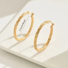 Stainless Steel Hypoallergenic Gold Hoop Earrings, Women's Earrings, Circular Hoop Earrings, Suitable For Daily Wear Or Parties, A Delicate Gift For Women, Stainless Steel Hoops, Small Piercing Earrings - Ring - View 2
