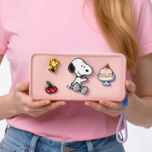 Miniso Disney Lilo/Stitch Series Silicone Cosmetic Bag, Cute Cartoon Design, Home/Outdoor Use, Lovely Birthday Gift, PVC Material(1PC) - Pink - View 5