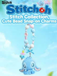 Blue Cute Beaded Monster Hanging Accessory, Adorable Kawaii-Inspired Design With Soft Blue Colorway And Bead Chain Detail, Playful Mini Charm With Sweet Expression, Decorative Bag Charm For Backpack, Handbag Or Keys, Lovely Collectible Accessory For Cute Aesthetic Lovers, Adds A Fresh And Cheerful Touch To Daily Outfits, Perfect Gift For Birthdays, Holidays, Valentine's Day & Sweet Moments - Cute Beaded Stitch - View 4