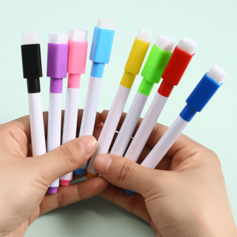 8pcs/Set White Board Markers, Creative Water-Based Erasable Small Bullet Tip Whiteboard Pens, 11.3*1cm, Non-Magnetic, 8 Colors, Ideal For Back To School