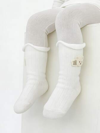 1/3 Pairs Newborn Baby Thickened Warm Cuffed Long Over-The-Knee Socks, Autumn/Winter